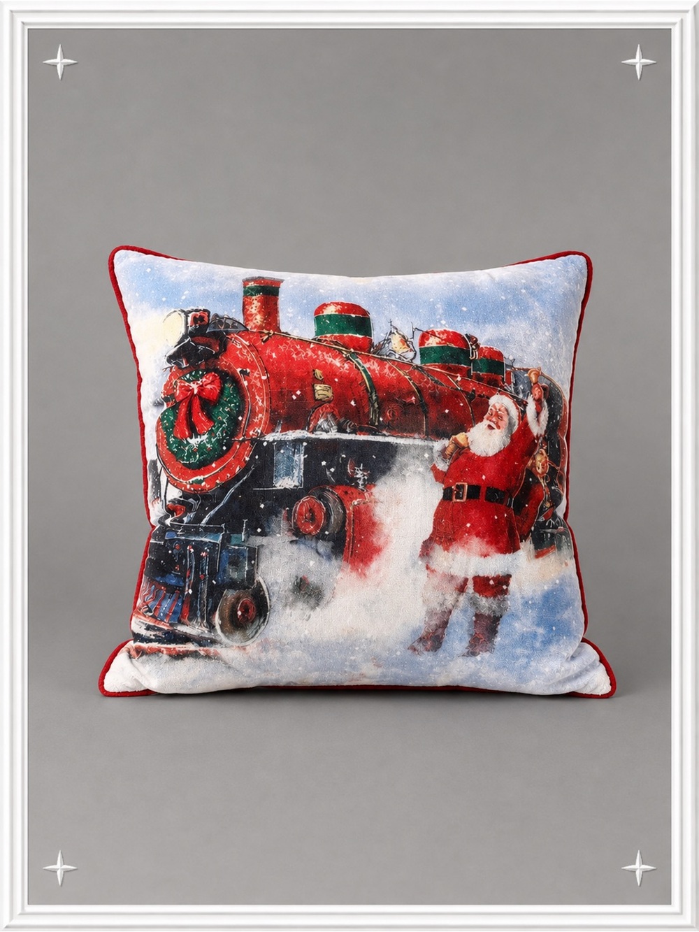 🎅🏼Vintage “More Christmas Wishes” Riley Blake Velvet/Canvas Santa Pillow